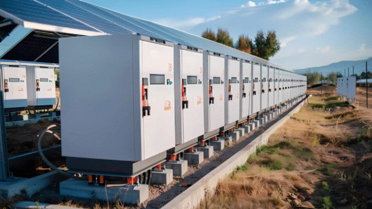 Rivi energiavarastoakkuja sisätilassa – PlayGreenin energian varastointiratkaisu Suomessa, erityisesti Etelä‑Suomessa